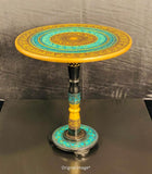 Sky Blue & Golden Enamel Lacquer Art Hand-made Coffee Table | CT- 04 |