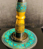 Sky Blue & Golden Enamel Lacquer Art Hand-made Coffee Table | CT- 04 |