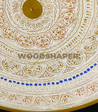 White & Golden Enamel Lacquer Art Hand-made Coffee Table | CT- 05 |